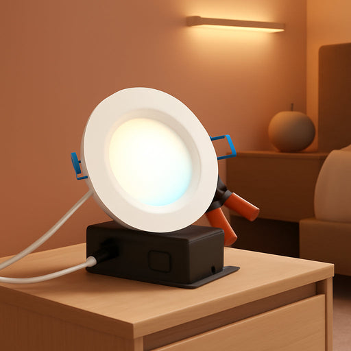 Sunco 24 Pack 4 Inch Ultra Thin LED Recessed Ceiling Lights, Baffle Trim, Selectable CCT 2700K/3000K/3500K/4000K/5000K Dimmable 10W, Wafer Thin, Canless with Junction Box