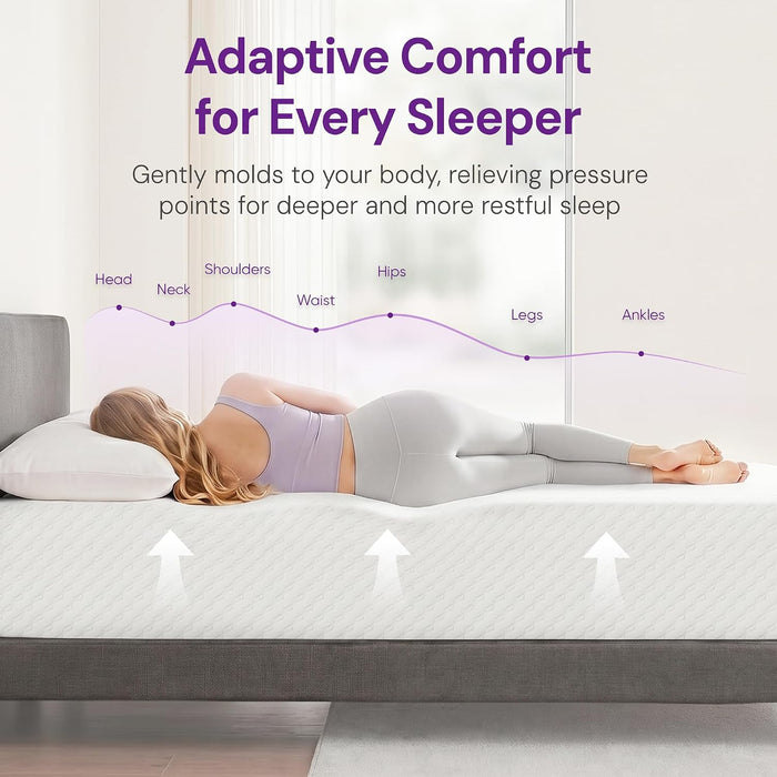 Full Size 8 Inch Cooling Gel Memory Foam Mattress, Medium Feel