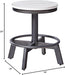 Torjin Industrial Adjustable Height Counter Barstool, 2 Count, White & Black
