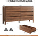 Walnut 6 Drawer Dresser for Bedroom, 55"Wide Modern Wood Dresser