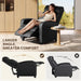 2-Seat Reclining Chair Leather Recliner Sofa Modern Chaise Couch Lounger Sofa for Living Room Home Theater Black