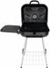 22" Square Steel Charcoal Grill with Foldable Side Shelf, Black