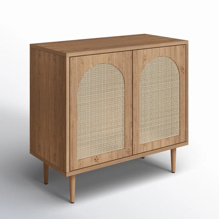 Emily 30.2'' 2 - Rattan Door Accent Cabinet with Solid Wood Legs