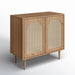 Emily 30.2'' 2 - Rattan Door Accent Cabinet with Solid Wood Legs