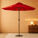 7.5FT Patio Umbrella Table Market Umbrella W/Tilt and Crank Heavy-Duty round Outdoor Umbrellas for Garden, Deck, Backyard,And Pool, Red