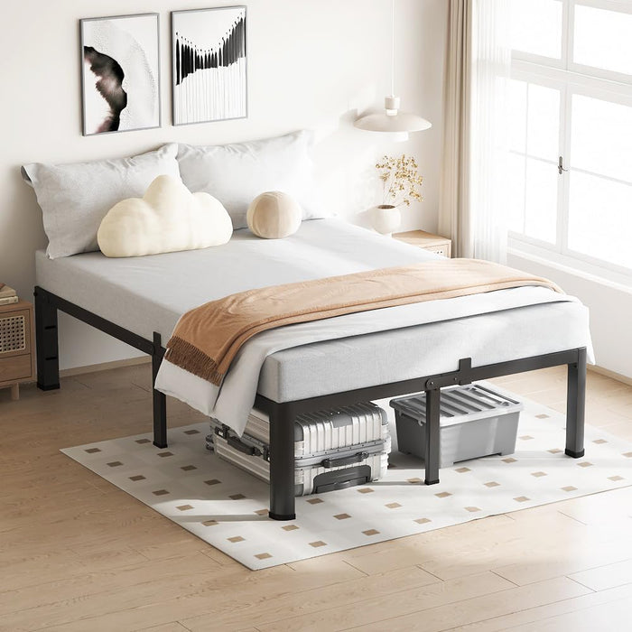 18 Inch Full Bed Frame with round Corners No Box Spring Needed