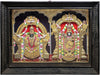 55" X 43" Lord Venkateswara as Balaji at Tirupati with Goddess Lakshmi Tanjore Painting | Traditiona