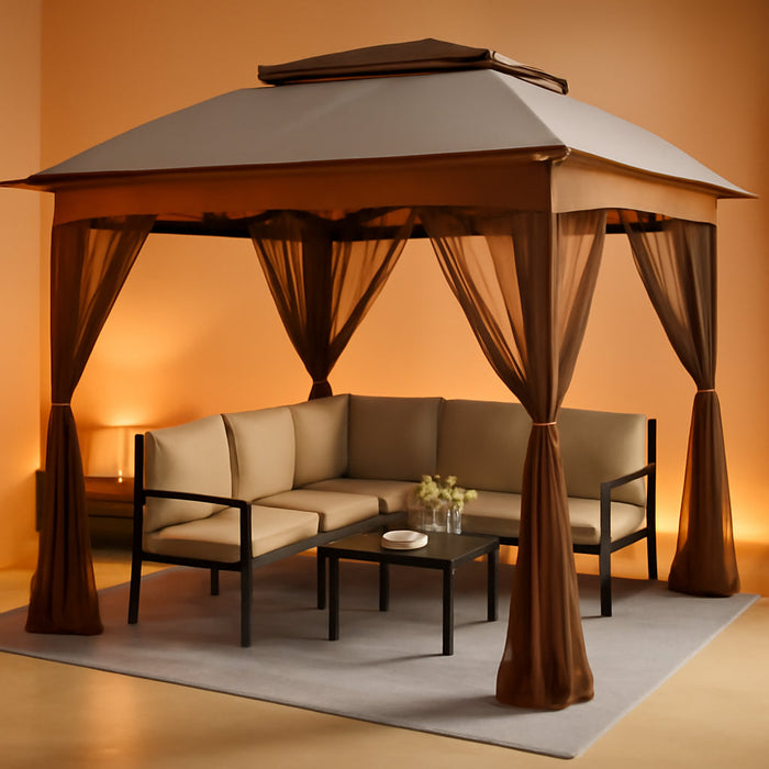 10' X 10' Pop up Gazebo Tent (Coffee)
