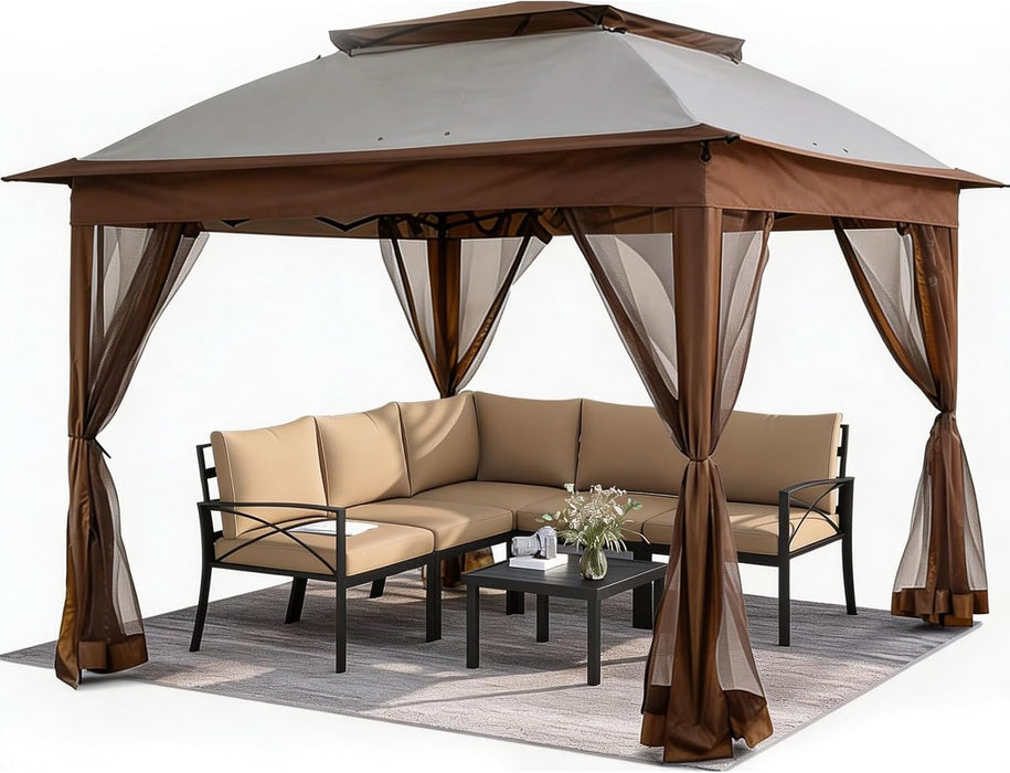 10' X 10' Pop up Gazebo Tent (Coffee)
