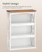 4-Tier Bookcase, 42.9" Floor Standing Organizer Shelf, Corner Book Stand, Metal Frame, for Study, Bedroom, Living Room, White and Walnut TSJ01WL