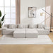 160-Inch U-Shaped Modular Sectional Sofa Camel Ottoman