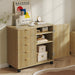 Five Drawer Oakwood Filing Cabinet Locking Casters