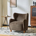 Brown Velvet Wingback Upholstered Chair Living Room