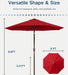 Patiokingdom Auto-Tilt 9FT Patio Umbrella Outdoor with 8 Sturdy Fiberglass Ribs,Market Table Umbrella for Pool,Backyard,Deck and Garden