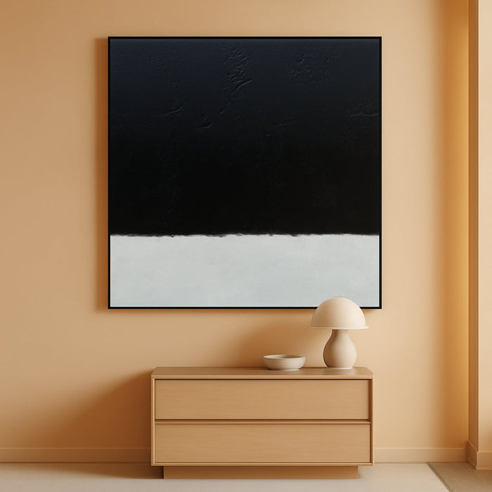 Art Hand-Painted Black and White Wall Art, Minimalist Abstract Painting Large Oil on Canvas Texture Wall Art Office Art Contemporary Art 45X30 Inches