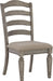 Lodenbay Classic Farmhouse Weathered Dining Chair, Set of 2, Antique Gray