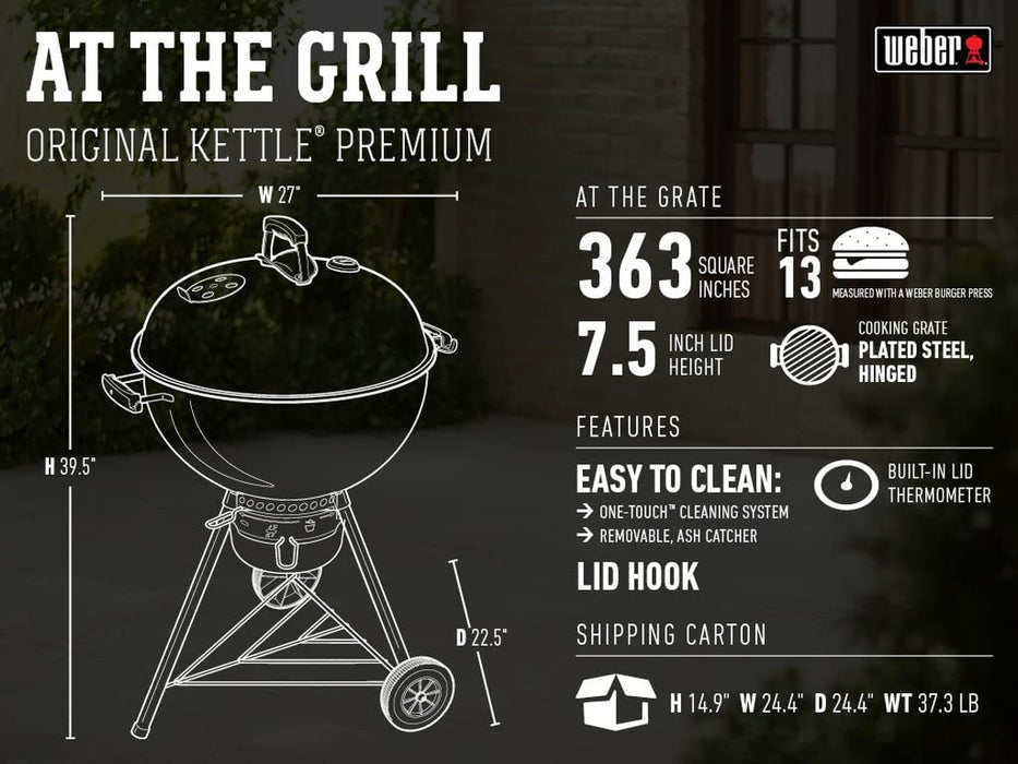 Original Kettle Premium Charcoal Grill, 22-Inch, Black