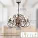 Eight Light French Country Adjustable Pendant Chandelier