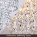 Small Crystal Chandelier Led Crystal Ceiling Lights 3 Tiers Crystal Raindrops Chandelier Pendant Lighting Fixture Decoration for Bedroom Hallway Living Room,Chrome,E26