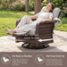 3 Piece Patio Furniture Set, Swivel Rocking Recliner Chairs with Footrests