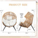 Outdoor Wicker Egg Chair PE Rattan Chair with Cushion, Oversized Patio Lounge Chair for Outdoor, Indoor, Balcony, Backyard, Garden, Beige