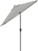 9-Ft Patio Umbrella, 8-Year Protection, Solstice Fade-Resistant Fabric, Crank Lift, Push-Button Tilt, Heavy-Duty Aluminum Frame, 6 Reinforced Ribs with Wind Vent, Grey/White Stripe