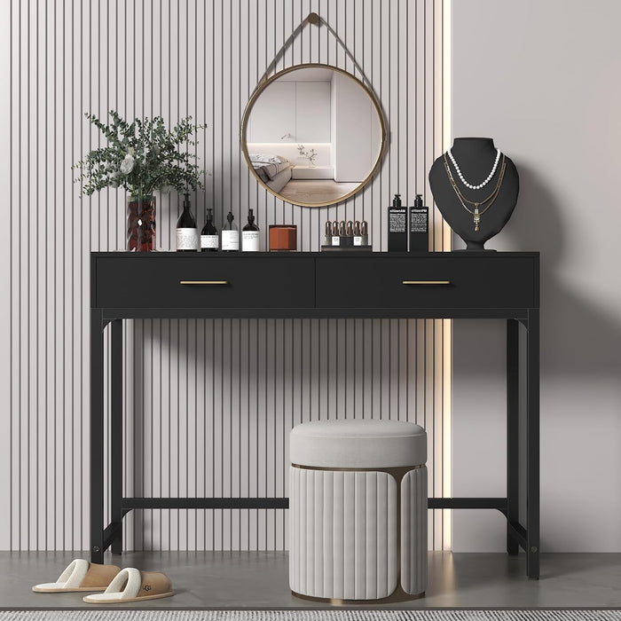 Computer Gaming Desk Office - Study Writing Desk with Drawer for Teen, Bedroom Makeup Desk Home Office Furniture with Storage Shelf, Height Monitor Stand