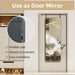 Door Mirror Full Length, 47"X 16" Full Body over the Door Hanging Wall Mounted Mirror for Bedroom, Living Room, Cloakroom, round Black