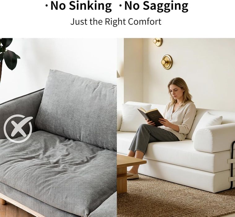 Azure 78.7in Corduroy Convertible Sleeper Sofa Bed