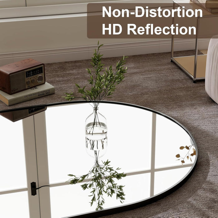 -34X76 Inch Wall Mount Arched Full Length Mirror-Aluminum Alloy Frame High Definition-Full Body Mirror for Bedroom or Living Room,Black