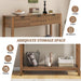 Fluted Console Table, Wooden Sofa Table with Storage and Drawers, Farmhouse behind Couch Table Entryway Table for Entrance, Hallway, Living Room, Brown