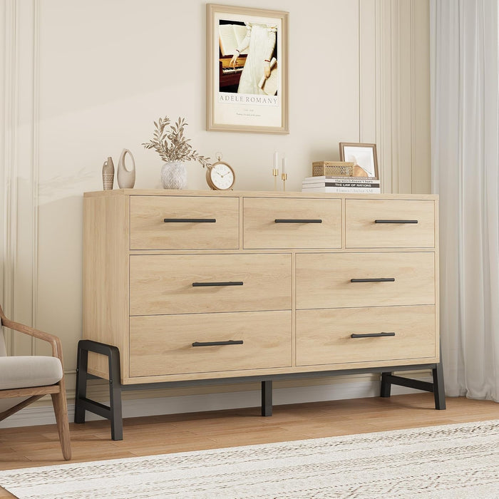 Natural Oak 52InchWide Dresser SleekContemporary Bedroom