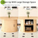 Extendable round Dining Table for 2-4-6, 63 Inch Dining Room Kitchen Table with 2-Tier Storage Shelf, Modern Farmhouse Fluted Wood Slide Door Dinner Furniture,Oval Circle (Oak-63 Inch)