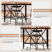 Dining Table for 6 People, Industrial Rectangular Kitchen Table with Metal Footrest, 35.43" Counter Height Dinner Table for Dining Room (Rustic Brown)