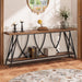 70.9" Narrow Console Table for Entryway, Industrial Long Sofa Table behind Couch, Farmhouse Hallway Table with Storage for Living Room, Entrance, Foyer, Rustic Brown