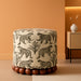Dex Taupe Leopard Jacquard Ottoman