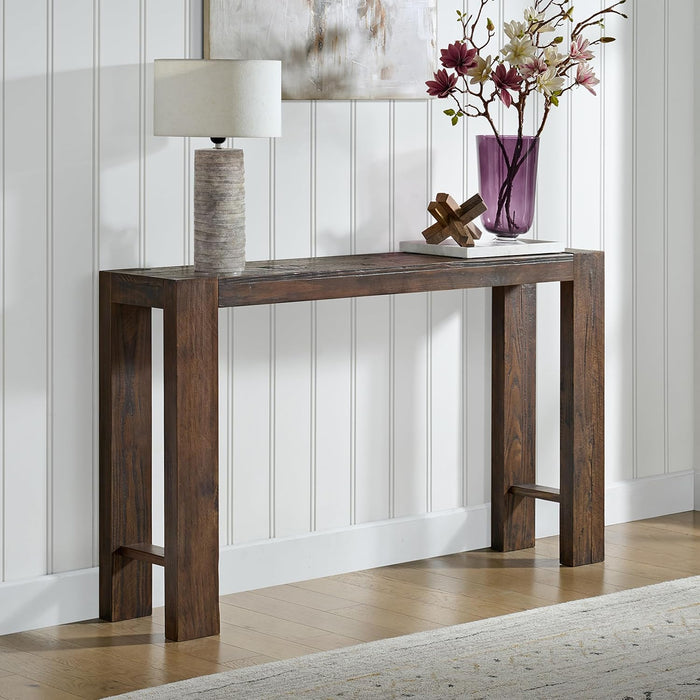 Classic Solid Wood Console Table - 56 Inch Modern Farmhouse Entryway Table - Easy Assembly Living Room Furniture for behind the Couch, Entryway, or Hallway (Brown)