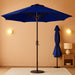 10FT Outdoor Patio Umbrella, round Market Table Umbrella with Push‑Button Tilt and Crank Lift, 8 Sturdy Metal Ribs, UV50+ Protection Canopy for Backyard, Lawn, Deck, Poolside, Garden (Navy Blue)