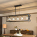 Black Gold Five Light Rectangular Dining Chandelier