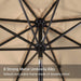 9FT Solar Powered Patio Umbrella - UV Protection Market Table Umbrella W/ 32 LED Lights & Push Button Tilt & Crank Lift System for Garden/Lawn/Deck/Backyard/Pool,Tan