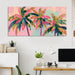 Palm Tree Canvas Wall Art Coastal Seascape Pictures Tropical Botanical Painting Modern Pink Artwork Prints for Bathroom Beach House Bedroom Living Room Home Office Decor Framed 28" X 58"