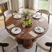 Fluted round Dining Table for 4-6, 47'' Wood Kitchen Tables for Dining Room