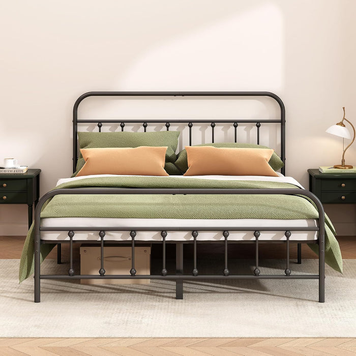Metal Bed Frame Queen Size,Easy to Assemble,Black