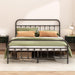 Metal Bed Frame Queen Size,Easy to Assemble,Black