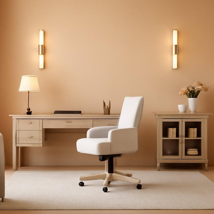 Distressed Oak Farmhouse Executive Desk With Glass