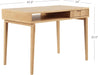 Jasper Small Home Office Desk with Storage, Bohemian Writing Desk with Drawer and Open Cubby, Natural Brown