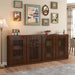 39" Walnut Narrow Sideboard Buffet Storage Cabinet for Entryway