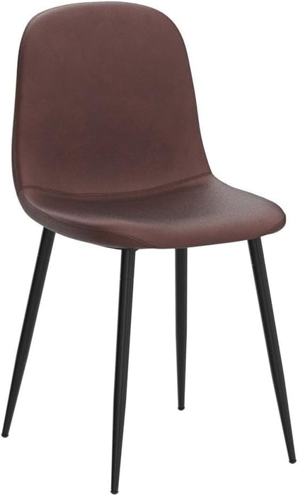 Faux Leather Dining Chairs for Kitchen, Living Room, Set of 4, Dark Brown