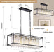 35.4 Inch Black Crystal Pendant Chandelier Dimmable