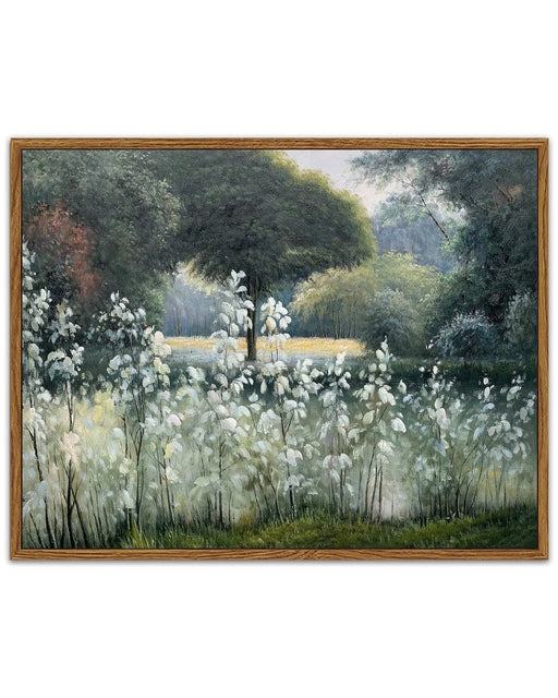 Landscape Canvas Wall Art Vintage Forest Classical Framed Painting Room Decor for Hallway Bedroom Living Room - 11X14In Natural Framed